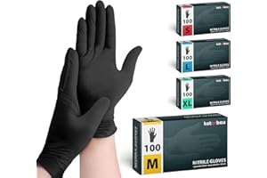 Kotarbau® 100 sztuk jednorazowych rękawiczek nitrylowych, jednorazowe, M, czarne rękawiczki, jednorazowe rękawice gumowe, rękawice ochronne, akcesoria warsztatowe, rękawiczki kuchenne