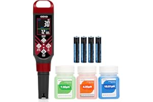Misuratore di pH per piscina GIDIGI, tester di sale per acqua salata, tester di pH PPM con schermo a colori 5 in 1 per acquario, vasca idromassaggio, spa, idroponica, fermentazione, acqua potabile