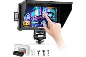 VILTROX DC-550 Camera Field Monitor, 1200Nit 5.5 inch 4K HDMI Camera Monitor with Battery, Full HD 1920x1080 IPS with Sunshade Hood, Battery, Storage Bag for Camera Sony Canon Nikon