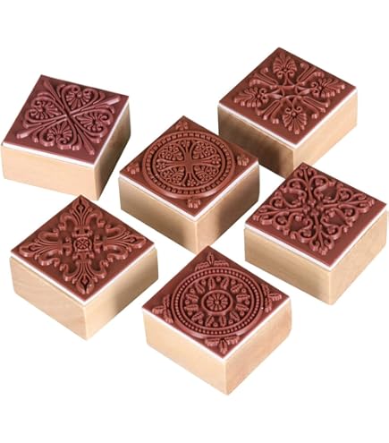 OLYCRAFT Tampons En Bois – Tampon Rond De 2,5 Cm Pour Argile, Poterie, Fabrication De Cartes Et Scrapbooking