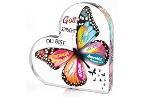 SUOPDH Christliche Geschenke für Frauen, Geschenke für Frauen, Schwester, Beste Freundin, Frau, Mädchen zum Weihnachten Geburtstag, Acryl Schmetterling Plakette - Geschenk zur Taufe Mädchen
