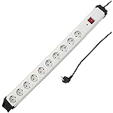 REV 0512523555 Steckerleiste, Mehrfachsteckdose 10fach, 2m, ÜSS 14.000A, 3500W, schwarz