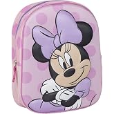 Minnie Mouse Disney Original Children's Backpack with Pink Polka Dots and Lilac Bow Design | Minnie School Backpack Preschool