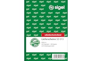 SIGEL SD013 - Biglietti di consegna A6, 2 x 40 fogli, autocopianti, in carta sostenibile