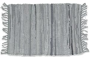 CASATESSILE Stuoia Tappeto Multiuso con Frange PEZZOTTO Tappeto Bagno, Cucina,scendiletto Camera duoble Face - Grigio, 120 cm.