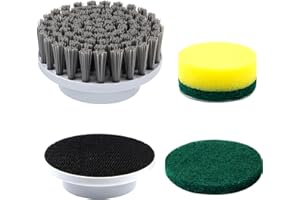 Etentous 4 Cabezales de Cepillo para Limpieza eléctrica Cepillo doméstico Pieza de Limpieza Profunda Cepillo de Limpieza eléctrica Kit doméstico Taladro Azulejos de Piscina, baño, Inodoro, cerámica