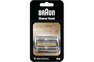 Braun Tête de rasoir électrique Series 9 Pro, pièce de rasage de rechange compatible avec le rasoir pour homme Series 9 Pro, 94M, argent