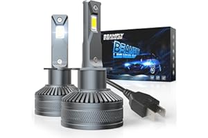 BEAMFLY Lampadine H1 LED 18000LM, Kit Fari Auto ad Alta Potenza, 6000K Luce Bianco Forte