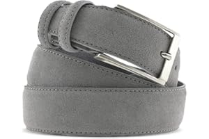 La Bottega del Calzolaio Cintura Uomo in Vera Pelle Scamosciata Made in Italy – Cintura Artigianale Elegante Stile Classico per Abbigliamento Casual o Formale – Accessorio di Alta Qualità