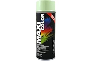Maxi Color New Quality Lakier w sprayu, połysk, 400 ml, uniwersalny spray nitrocelulozowy, szybkoschnąca farba w sprayu (RAL 6019, białozielony, błyszczący)