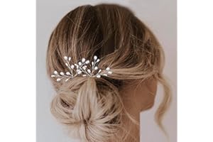 Wendalern Spilla Per Capelli Matrimonio Sposa Perla Spilla Per Capelli Perla Coltivata Barretta Per Capelli Perla D'argento Fermaglio Per Capelli Accessori Decorativi Capelli Per Le Donne E Le Ragazze