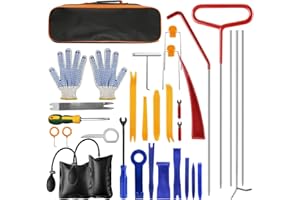 Fresum Professionelles Auto Werkzeug Set 30 teiliges mit Langer Reichweite Greifer, Luftkeilpumpe, Spurlosem Keil, Handschuhen, Unverzichtbares Autowerkzeug für Notfälle