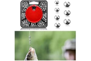 KSVFTB 179PCS Split Shot Fishing Weights, 7-Way Dispenser Fishing Tackle Set, Durable Fishing Weights for All Conditions, Soft Metal Fishing Shot Weights for Carp & Coarse Angling