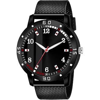 Black Dial PU Strap Stylish Analog Watch for Men-FGEE-P...