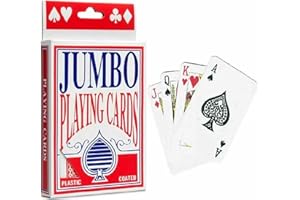 2 UR DOOR Jumbo Large Playing Cards Deck for 52 Game, Family Party, Poker Nights, Indoor, Outdoor, Garden, BBQ and Xmas- Plastic Coated Giant Card (12 x 8.50 x 0.1 CM)