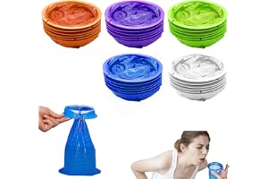 VETOLAKA 50 delar kräkningspåsar med ring, 1 000 ml bärbara kräkningspåsar med munstycke, lufttäta kräkningspåsar för bil och barn, kräkningspåsar med ring