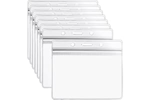 JSMTKJ 50 Pezzi Porta Badge in Plastica Trasparente Carta di Credito Biglietto da Visita per badge, carta d'identità, porta nome
