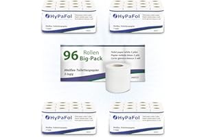 ‎HYPAFOL Hypafol Toilettenpapier motivgeprägt, 3-lagig | Vorteilspack mit 96 Rollen Klopapier | extra weich und reißfest | Vorratspack, 12 x 8 Rollen | aus hochwertigem weißem Zellstoff