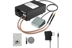QAWNER Soudeuse par Points 8000W, Portable Soudeuse par Points Réglable pour Batteries 18650, Mini Machine de Soudage par Points 0,1-0,3mm, 0-1200A,avec Ecran LCD,avec feuille de nickel de 1M