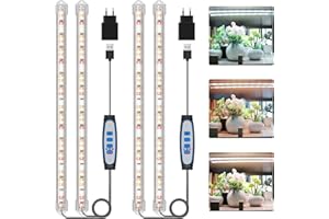 ‎KULLSINSS Kullsinss Pflanzenlampe, Rote & Weiße Pflanzenlampe LED Vollspektrum, Grow Light mit 120 LED, Pflanzenlicht mit Auto ON/Off Timer 6/12/16H, 5 Helligkeitsstufe, 3 Lichter Modi (2 Stück)