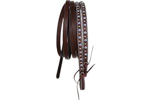 Challenger Horse Western 8ft Brown Show Split Leather Reins 66RT22