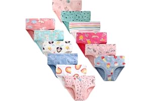 LeQeZe Bambine 12 Pezzi Mutandine di Cotone per Bimba Slip