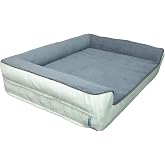 viscopet Premium Sofa Blok sungerli Alezli Fermuarlı Yıkanabilir K&ouml;pek Yatağı(S-fumekrem-L)
