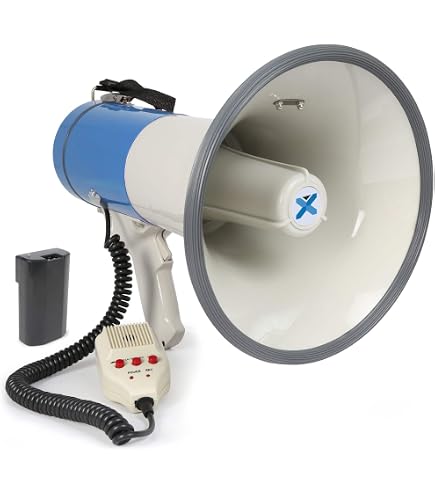 Mégaphone Pro MGROLX - Haut-parleur Portable 50W Avec Micro, Sirène Et Enregistrement 260s - Parfait Pour événements Sportifs Et Manifestations