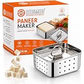E-COSMOS® Stainless Steel Paneer Maker - Square Mould Press for Fresh Paneer, Tofu & Sprouts | 250ml Kitchen Essential (Squar