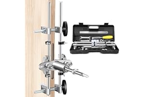 GQGP Kit di mortasatrice per serratura della porta, set di manutenzione per la lavorazione del legno, con frese in acciaio al tungsteno da 18 mm, 22 mm, 25 mm, per installazione di serrature di porte in