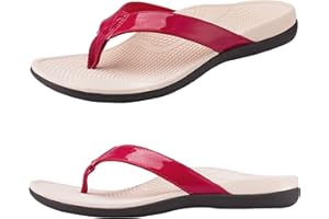 Everhealth Women's Orthotic Flip Flops Arch Support Sandals, Comfort Arch Flip Flop Slides for Plantar Fasciitis Flat Feet Heel Pain, Non-Slip Supportive Ladies Beach Walking Toe-Post Sandal