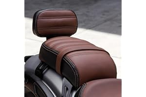 DEROR Motorrad Sitzkissen,Soziussitz mit Innenkissen aus Schwamm,Wasserdicht,Beifahrersitz hinten mit Rückenlehne Kits,für Ersatz Indian Scout Bobber 2018-2021(Braun)