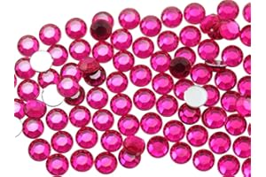 Allstarco 1000PCS 5mm SS21 Pink Fuchsia .MAR09 Acrylic Flat Back Rhinestones for Jewelry Making and Face Painting Card Making Embelishments Plastic Crafts Gems