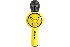 OTL Technologies Microphone karaoké Pokémon Pikachu avec Haut-Parleur sans Fil et lumières LED