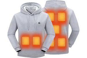 HAOLEI Heated Hoodies for Women Men - USB Electric Fleece Heated Jumpers Hooded Sweatshirt Heating Body Warmer Ladies Outdoor Motorcycle Pullover Hoodies Jumpers with 7 Heating Pads(No Battery)