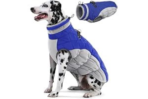 AOFITEE Hundemantel Winter Grosse Hunde, Winter Warme Hundejacke Rollkragen Wintermantel für Hunde, Reflektierende Fleece Hundemantel Winterweste Hundepullover Haustier Skifahren Kostüm