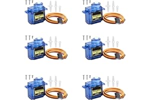 QIMEI-SHOP 6 Pcs SG90 Micro Servo Motor 9G Mini Kit for RC Helicopter Airplane Robot Car Boat Remote Control Arduino Project 180 Degree