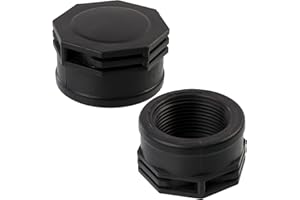 AERZETIX - C75027 - Set di 2 tappi femmina 1 1/4" da avvitare per tubo irrigazione sistema gocciolante - pressione max 10 bar - in polietilene - raccordo copertura circuito irrigazione