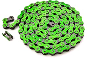 KHEBIKES KHE BMX Chaîne Fixie 112 maillons gauche 1/2" x 1/8", seulement 385 g, avec chaîne antivol I4 - nombreuses couleurs