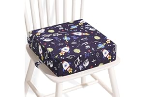 APEXXUS Booster Seat Chair, Child, Cartoon Portable Booster Seat, Toddler Dining Room Chair, Raising Pad, Dining Room Booster Seats with 2 Safety Buckle Straps, Child Seat Cushion
