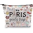 Paris Girls Trip Gift Paris Girls Weekend Gift Vacation in Paris Gift Paris Theme Travel Bag Paris Skyline Gift for Her France Vacation Makeup Bag (Girls Trip Paris EU)