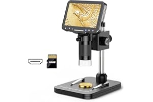 LP043H 4.3 Inch HDMI Coin Microscope, Leipan 1000X LCD Digital Microscope for Adults,1080P Coin Magnifier Taking Photo/Video with 8 LEDs,Compatible with Windows,Mac,and TV,32GB SD Card Included