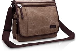 FANDARE Borsa a Tracolla Borse a spalla Ventiquattrore Borse Messenger di tela Uomo Donna Borsa postino Grande Capacità Borsetta per viaggio lavoro scuola business università Pendolare