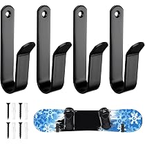 Confezione da 6 supporti da parete per snowboard, sci e skateboard, multiuso, per garage, organizer salvaspazio per ponti da skate, bastoni da hockey, bastoncini da sci, pale e altro ancora, blu