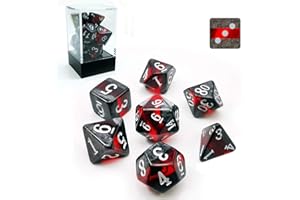 BESCON DICE Bescon - Juego de dados poliédricos D&D de 7 dados GEM VINES, rocas minerales RPG, juego de rol, 7 piezas de rubí