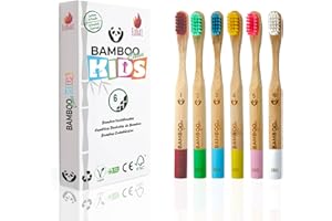 EUDAI Bamboo Clean Family Brosses à dents en bambou Brosses à poils doux sans BPA à dents en bambou naturel et écologique biodégradables et compostables (6)
