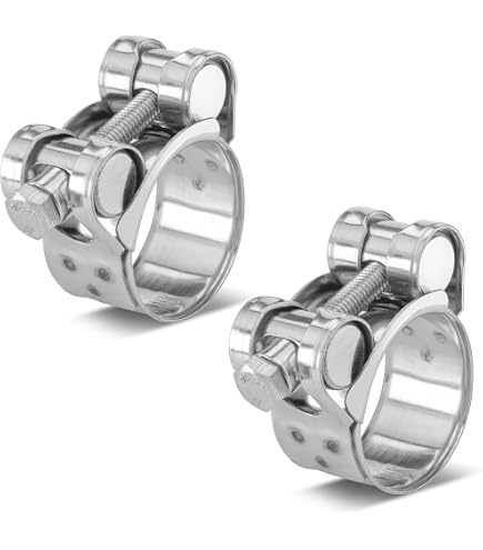 Abrazaderas de acero inoxidable GBS W4 V2A (30-33 mm) para manguera, abrazaderas de mordaza (abrazadera de escape universal, abrazadera de tubo de escape) (30-33 mm de ancho de banda de 20 mm