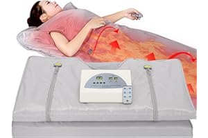 VANELL Sauna Blanket Upgraded Version Far-Infrared Digital Heat Sauna Heating Blanket, 2 Zone Controller with 50pcs Plastic Sheetings, to Reduce Weight Thin Body Home Beauty (Silver)