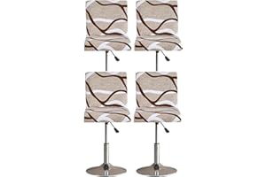 ZZDZW Coprisedia da Bar 2/4/6 Pezzi Coprisgabello da Bancone da Pub Coprisgabelli Cucina con Schienale, Fodere Antipolvere Lavabili Elastiche per La Cucina della Sala da Pranzo Copertura Sgabello da Bar ( C