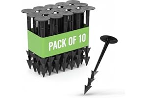 GARDENIX® pack of 10 TerraPEG XL (8") Extremely Stable Ground Anchor for Hard Ground Securing Pegs Landscape Fabric Peg for Weed Fabric Ground Sheet Cover Tent